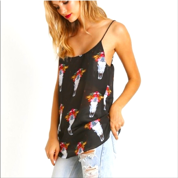 Show Me Your MuMu Black Cowhead Estella Topslip Cami - Picture 1 of 11